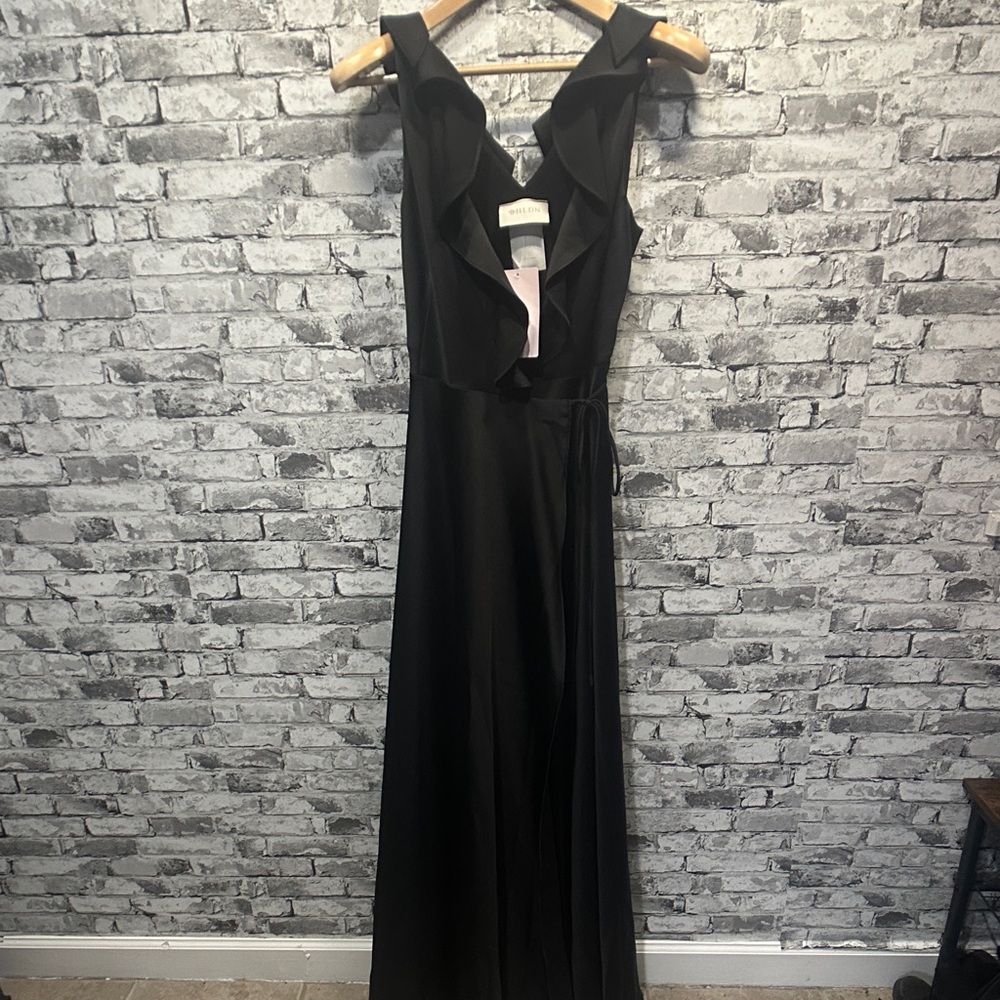 EUC BHLDN Black Ruffle Maxi Dress